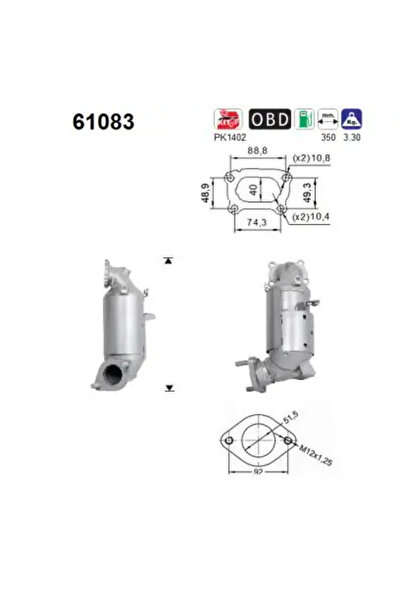 As Catalizator Hyundai Kona/I20 2/I20 Active Kia Cee'D/Ceed/Rio 4