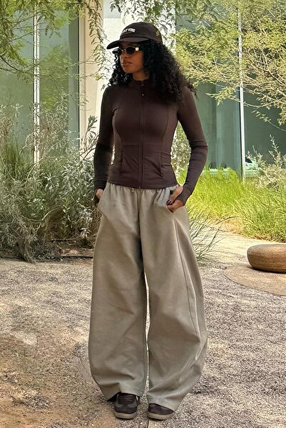 Bershka Pamuklu barrel fit pantolon