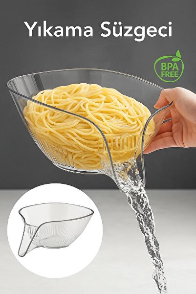 Lilya Home Çok Fonksiyonlu Pratik Sebze Meyve ve Bakliyat Yıkama Mutfak Süzge...