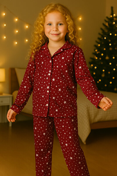 rindahomewear Σετ πιτζάμες για κορίτσια με γιακά και κουμπιά μπροστά