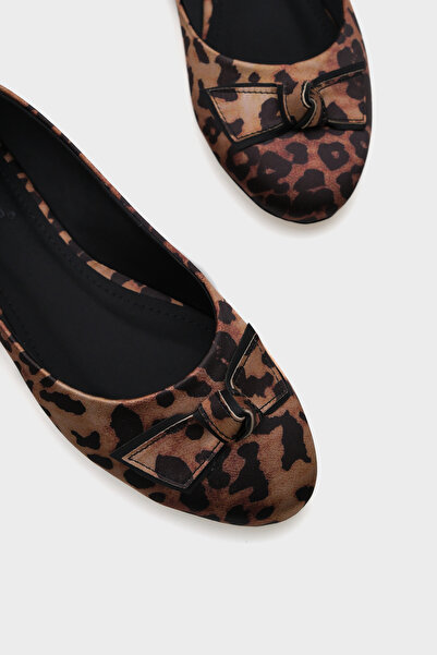 Capone Outfitters Női szatén leopárd balerinák