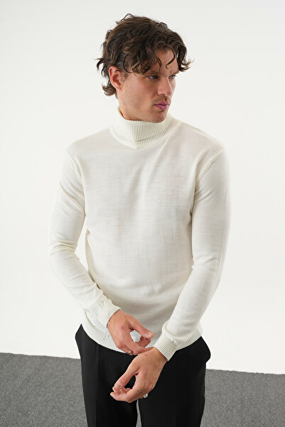 No Way Ανδρικό πουλόβερ εφαρμοστό Fisherman με ψηλό λαιμό Basic