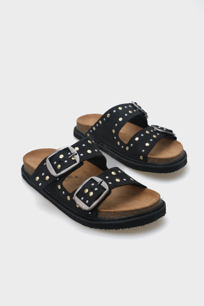 Capone Outfitters Nicky Studded Leather Women's Slippers