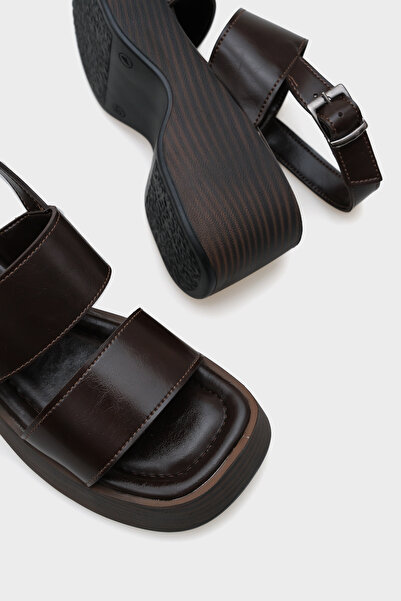 Capone Outfitters Dora Wedge Heeled Double Strap Women's Sandals