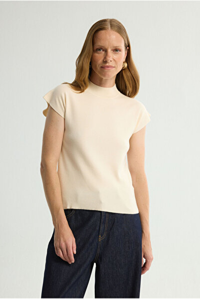 Love My Body Boğazlı Kısa Kol Triko Kazak