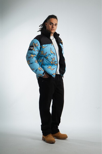 No Future Chrome Flames Men's Puffer Coat Jacket Nf0506Mv