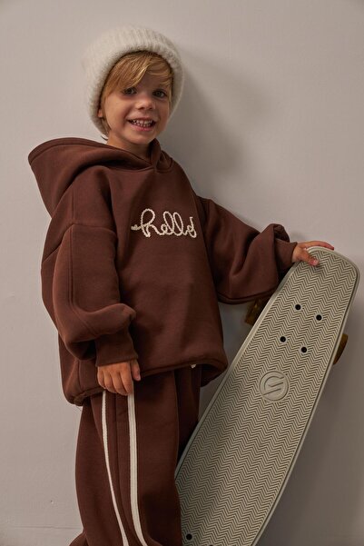 Oh La La Koala For Little Ones Brown Hello Embroidered Top and Bottom Set