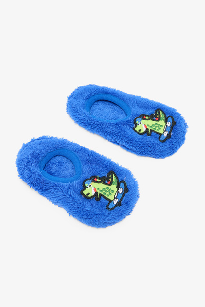 Penti Saks Boy's Dinosaur Embroidered Non-Slip Sole Home Shoes