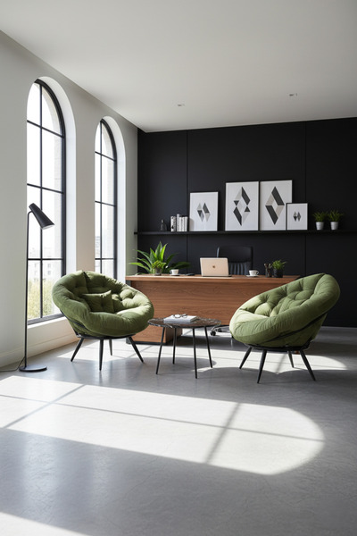 Berta Concept Hera 2'li Berjer Koltuk & Yatak Olabilen Minder Yeşil