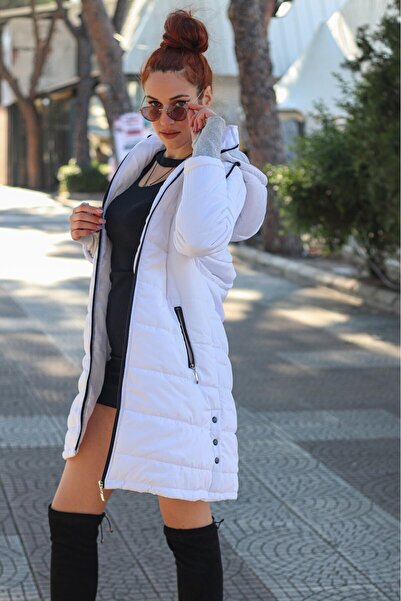 Barbora Téli kapucnis hosszú női pufferkabát