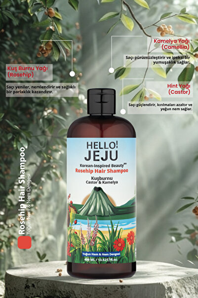 Hello Jeju ! Rosehip Hair Kuşburnu,Castor ve Kamelya İçerikli Şampuan 400 ml