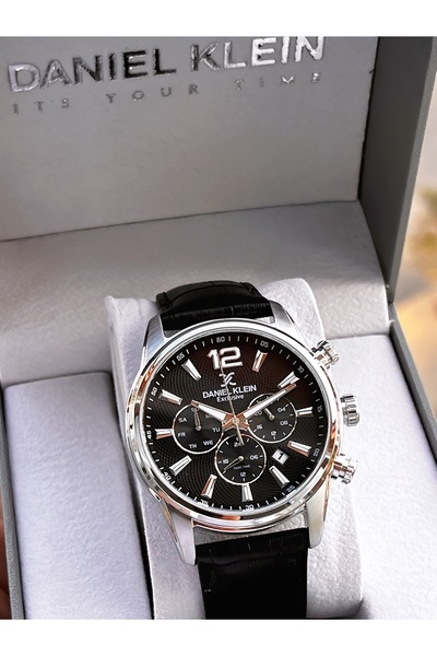 Daniel Klein Special Boxed Groom's Watch Leather Band 30 Mt Water Resistant Inner Functions Active Men's Wristwatch