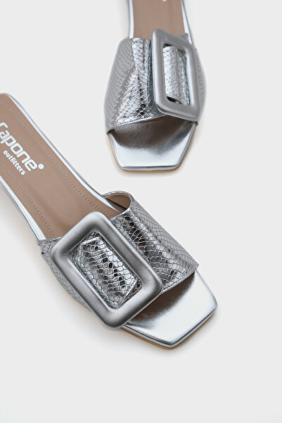 Capone Outfitters Malia Короткі підбори на підборах на пряжці з лакованої шкіри Croco жіночі капці