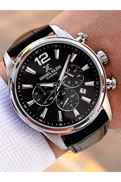 Daniel Klein Special Boxed Groom's Watch Leather Band 30 Mt Water Resistant Inner Functions Active Men's Wristwatch