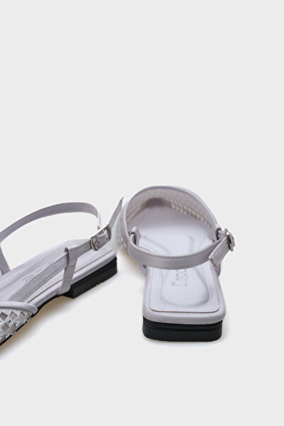 Capone Outfitters Pointed Toe Stoned Satin Ballerinas