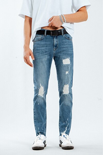 No Future Street Style Ripped Skinny Men's Jean Denim Pants Nf0320Mvbz