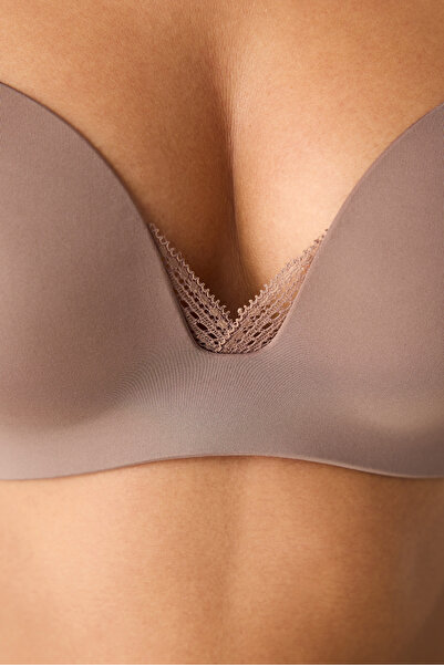 Penti Lesklá norková podprsenka Eliza bez kostic Push Up s hlubokým výstřihem