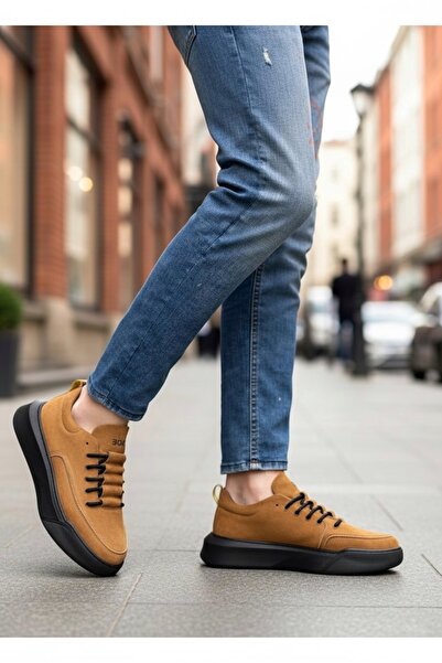 BOA BA0332 Ανδρικά αθλητικά παπούτσια με ψηλή σόλα με μοτίβο σκάλας με κορδόνια