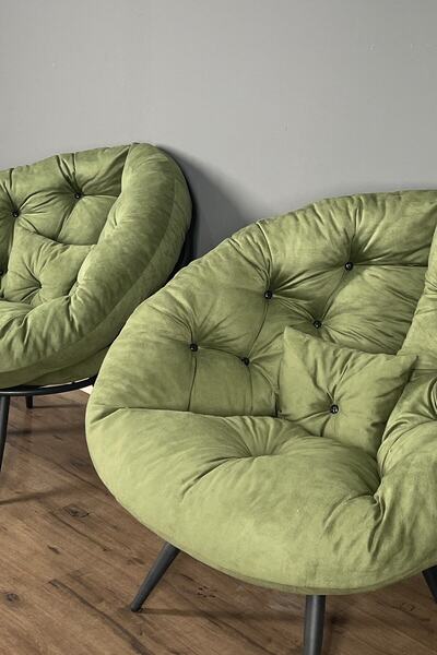 Berta Concept Hera 2'li Berjer Koltuk & Yatak Olabilen Minder Yeşil