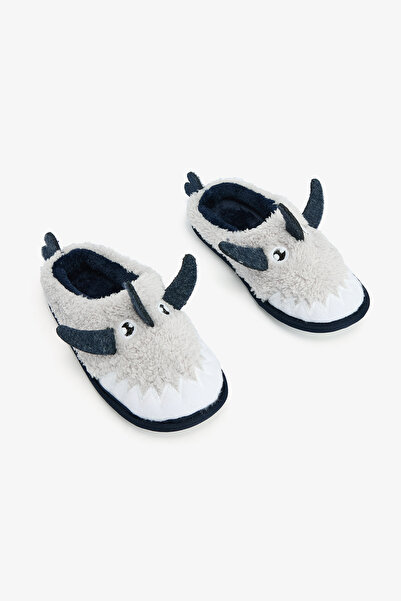 Penti Light Gray Boy's Shark Embroidery Detailed Oypatik