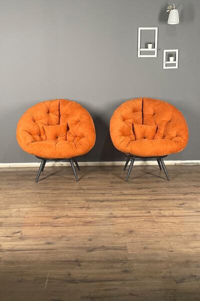 Berta Concept Hera 2'li Berjer Koltuk & Yatak Olabilen Minder Turuncu