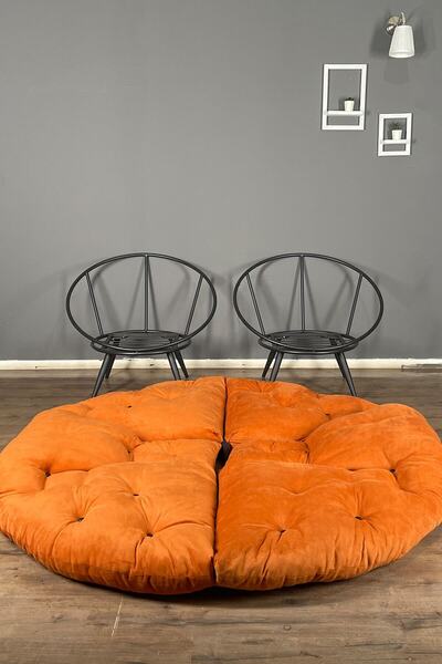 Berta Concept Hera 2'li Berjer Koltuk & Yatak Olabilen Minder Turuncu