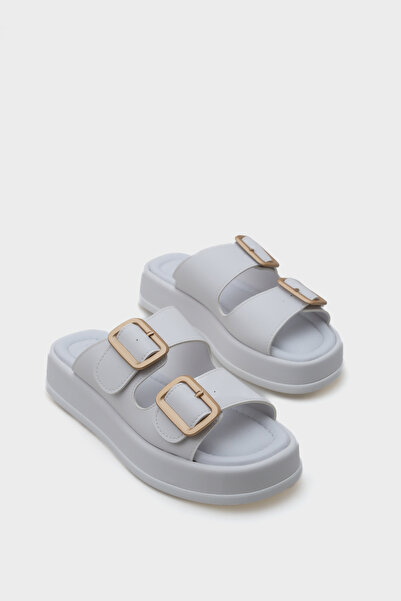 Capone Outfitters Marge Wedge Heeled Double Banded Buckle Women's Slippers