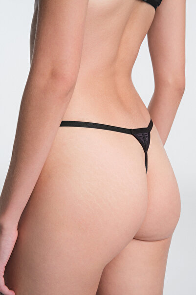 Penti Black Tiara Low Waist Rhinestone String Panties