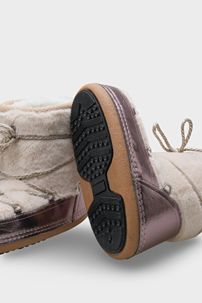 Capone Outfitters Γυναικείες μπότες με στρογγυλή πλατίνα χοντρή σόλα Γούνινη