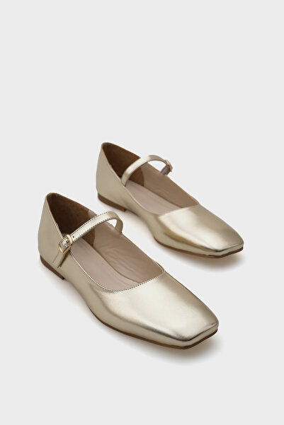 Capone Outfitters Tompa lábujjpántos Marj Jane metál arany női balerinák