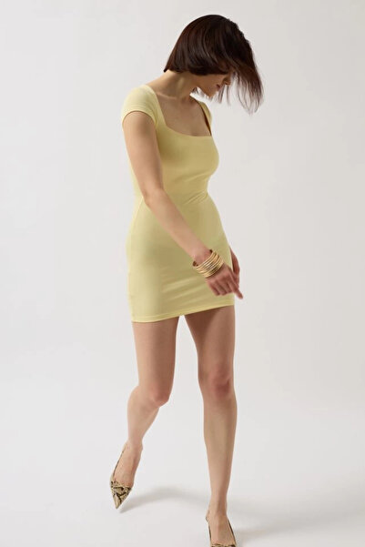 Pembe Portakal    Window Detail Mini Low-Cut Dress