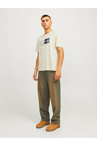 Jack & Jones JORPORTLAND BLOCK BRANDING SS CN LN 12262662   Φωτεινό λευκό