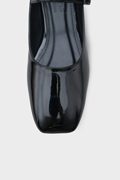 Capone Outfitters Černé dámské baleríny Jane s pruhovaným okrajem s tupou špičkou