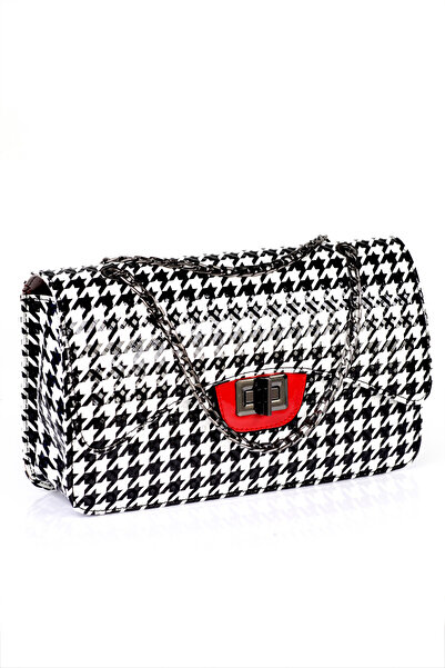 Capone Outfitters Parma Houndstooth Patterned Women's Shoulder Bag