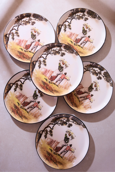 Perotti Old English the Gleaners V1 6-Person Cake Set 21 cm