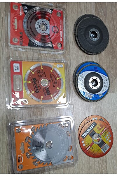 Depolife Ahşap Metal Mermer Granit Seramik kesici disk Seti Kesme Zımparalama Daire Disk Bıcak 115mm ispirel