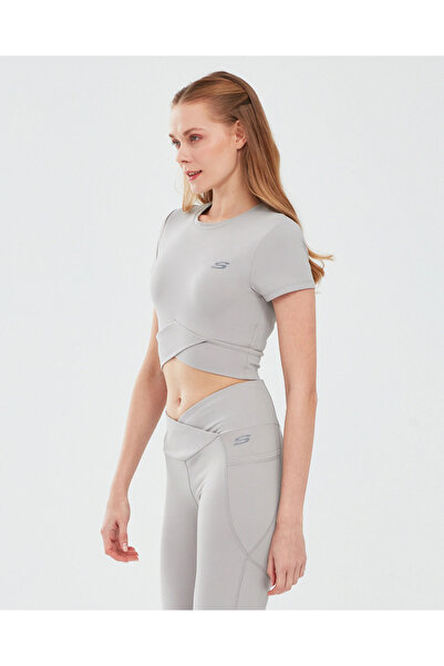 SKECHERS S241133-003 W Coll Crop Γυναικείο αθλητικό Crop μπεζ