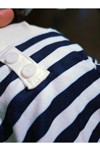 ÇAKIL Köpek Kedi Kıyafeti Çizgili Kadife Polo Yaka T-Shirt