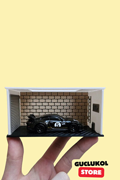 GÜÇLÜKOL 1:64 Ölçek Uyumlu Diorama Garaj – Dekoratif Model Araba Garajı