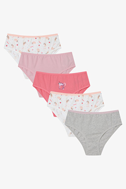 Penti Kız Çocuk Meowberry Çok Renkli 5li Slip Külot
