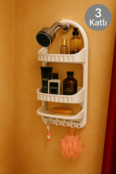 Nesto Home 3 Katlı Şampuanlık Düzenleyici Banyo Organizeri