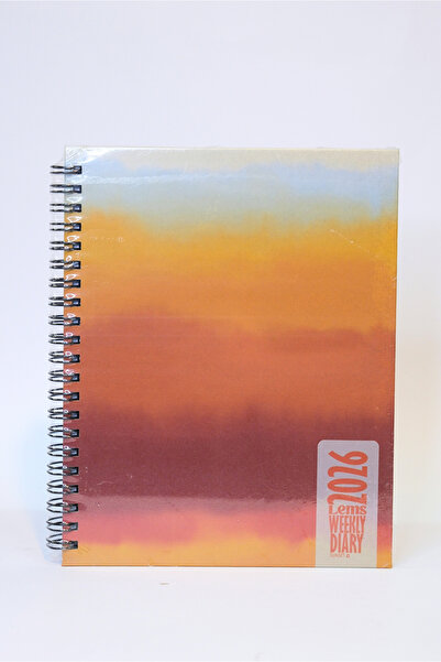 Lemsstudio 2026 Haftalık Tarihli Ajanda Günbatımı turuncu Sert Kapak Spiralli...