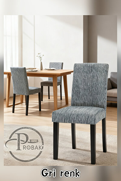 probak غطاء كرسي جاكار بنمط عصا غطاء كرسي عالي المرونة (6 قطع)