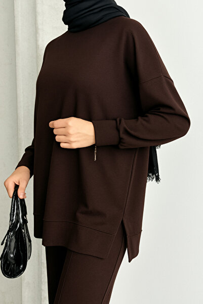 Feela Moda Γυναικείο Modal χτενισμένο βαμβακερό υπερμεγέθη κοστούμι τουνίκ 2020