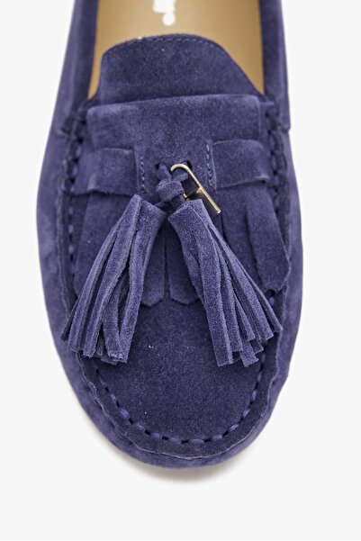 West To West Kadın Süet Loafer Aksesuar Ve Püskül Detaylı