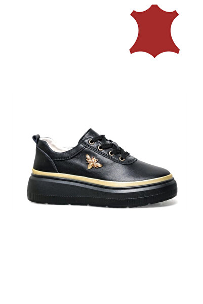 ANGEL BLUE WOMEN'S CASUAL SHOES made of natural leather WITH BUTTERFLY DETAIL CRL1376 Black