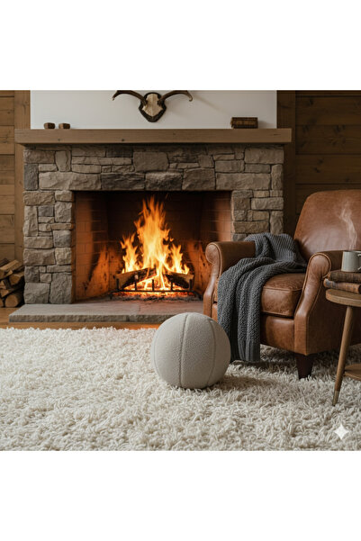 Woodesk Ballo, Pernă Decorativă, Pernă, Diametru 25 cm, Culoare Bej, KRL2502-40