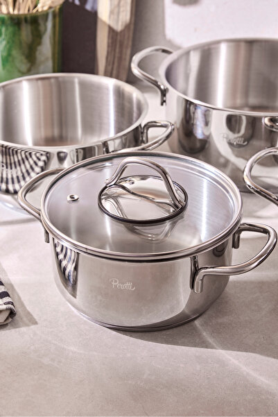 Perotti Alsancak Induction Base 8 Piece Steel Cookware Set
