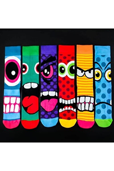 Cemce Butik 5 ζευγάρια κάλτσες με σχέδια, ριγέ, αθλητικά, διασκεδαστικά κινού...