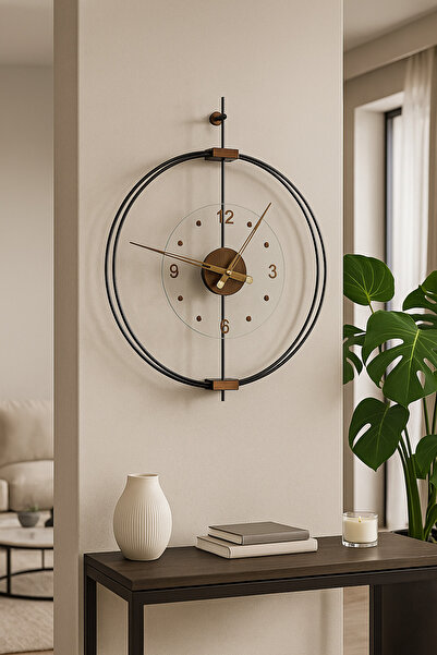 Wallover Design XL Boy Rosa Siyah/Ceviz Premium – Çift Çemberli Lüks Büyük Se...